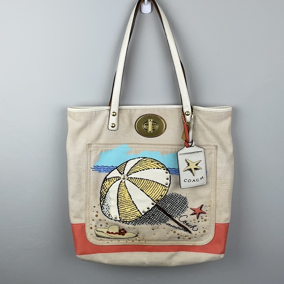 Coach Handbags - Coach Pierre Le-Tan Umbrella Beach Tote Bag Purse